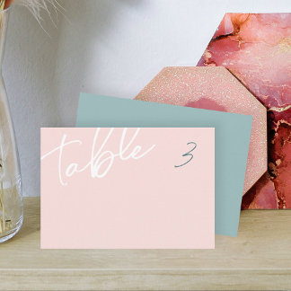 Convites Pink empoeirado, Sage Green Plate Name Card
