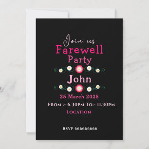 Convites Pink Farewell