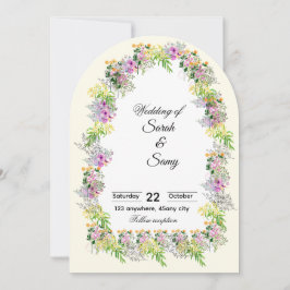 Convites Pink Floral Arch Wedding Invitation