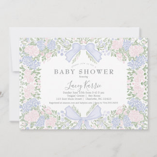 Convites Pink Floral Baby Shower Invitation,