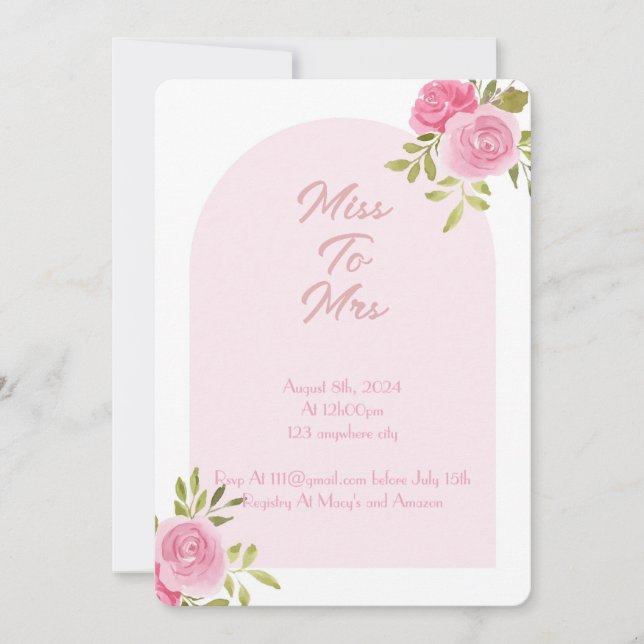 CONVITES PINK FLORAL CHÁ DE PANELA (Frente)