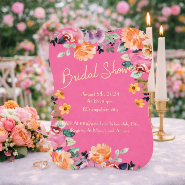 CONVITES PINK FLORAL CHÁ DE PANELA (Criador carregado)