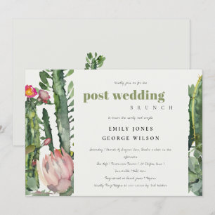 CONVITES PINK FLORAL DESERTO CACTI FAUNA POSTA CASAMENTO