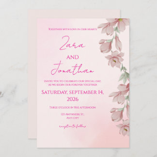 Convites Pink floral invitation
