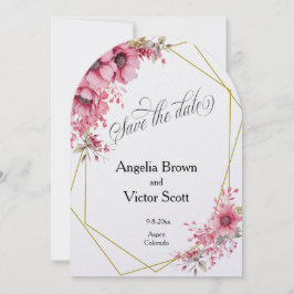Convites Pink Floral Save the Date Invitation