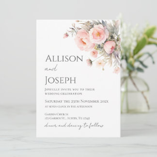 Convites Pink Floral Wedding