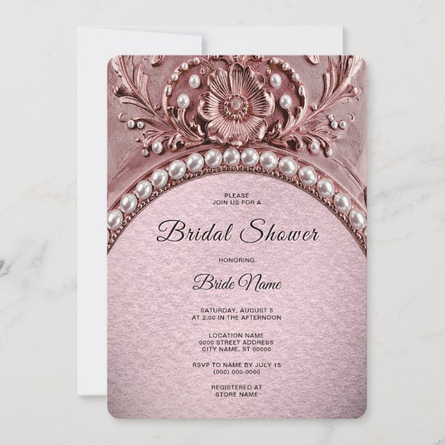 Convites Pink Flower Bridal Shower (Frente)