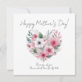 Convites Pink Flower Heart Happy Mother’s Day