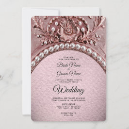 Convites Pink Flower Wedding Invitation
