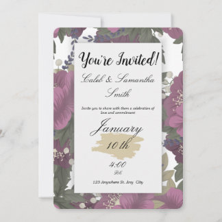 Convites Pink Flower Wedding Invitation