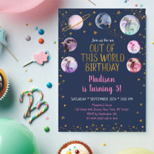 Pink Galaxy Planets Girl Birthday