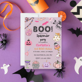 Convites Pink Ghost Halloween Spooky Birthday Party