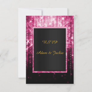 Convites PINK GLITTER SPARKLE ELEGANT CLASSES rsvp