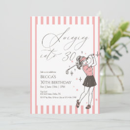 Convites Pink Golf 30th Birthday Party Swinging Into 30