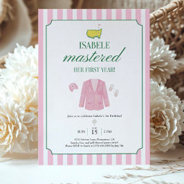 Convites Pink Golf Birthday Invitation Template Girls FirsT