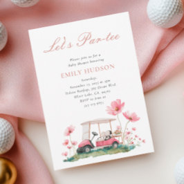 Convites Pink Golf Floral Baby Shower