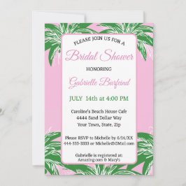 Convites Pink & Green Palm Bridal Shower Invitation | Palm 