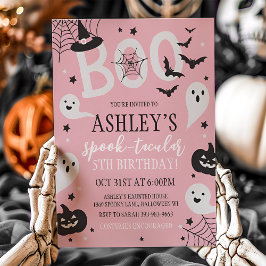 Convites Pink Halloween Birthday Invitation
