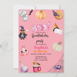 Convites Pink Halloween Spooky One 1st Birthday Party