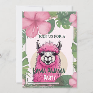 Convites Pink Happy Sorrindo Pajama Lama