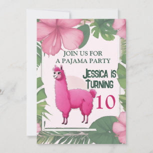 Convites Pink Happy Sorrindo Pajama Lama