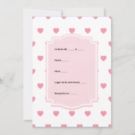 Convites Pink Hearts Pattern Invitation
