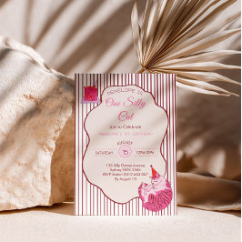 Convites Pink Kitty Party One Silly Cat 1st Birthday