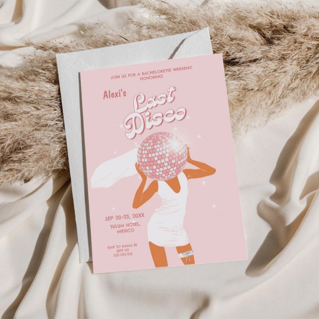 Convites Pink Last Disco Girl Brent (Criador carregado)