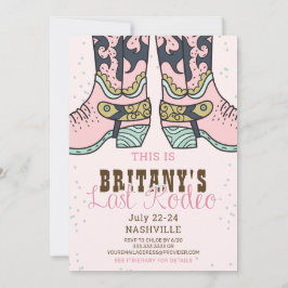 Convites Pink Last Rodeo Nashville Cowgirl Bachelorette