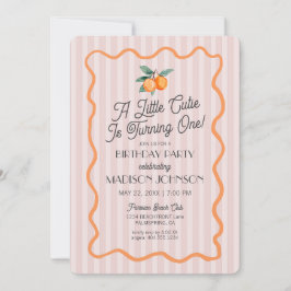 Convites Pink Little Cutil Pastel Citrus Theme Aniversário