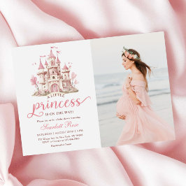Convites Pink Little Princess Castle Girl Baby Shower Photo