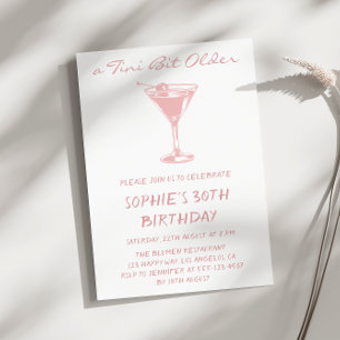 Convites Pink Martini Um Pouco Mais Velha Aniversário de 30