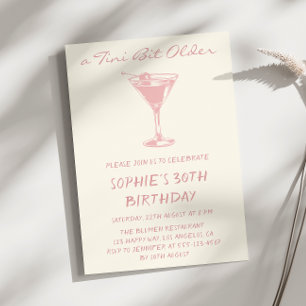 Convites Pink Martini Um Pouco Mais Velha Aniversário de 30