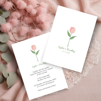 Convites Pink Minimalist Tulip