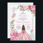 Convites Pink Mis Quince 15 Anos Borboleta Silver Crown<br><div class="desc">Quinceañera Pink Butterfly Silver Crown Invitation Mis Quince 15 Anos,  16º aniversário</div>