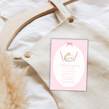 Pink Modern Girl Bow Asian Dumpling Baby Shower 