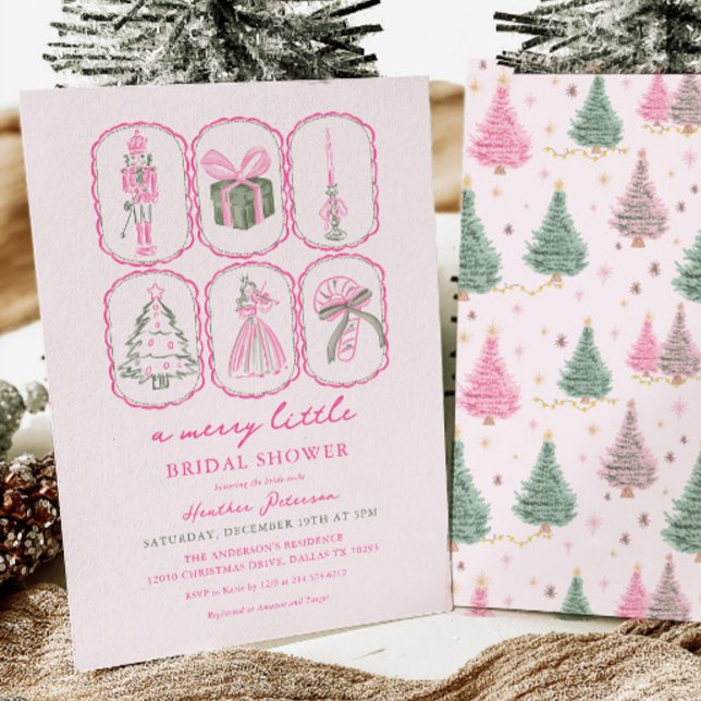 Convites Pink Nutcracker A Merry Little Bridal Shower (Criador carregado)