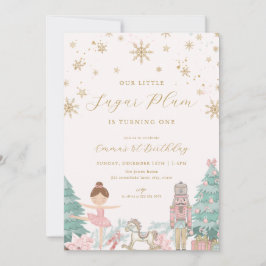 Convites Pink Nutcracker Ballet 1st Birthday Invitation
