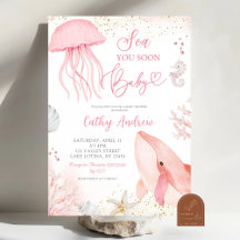 Pink Ocean Sea You Soon Girl Baby Shower