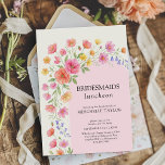 Convites Pink Orange Floral Arch Bridesmaids Luncheon<br><div class="desc">Gather your favorite ladies for a special bridesmaids luncheon with this beautiful floral invitation. The design showcases a vibrant cascade of pink, orange and yellow wild flowers, accented by delicate bluebells, set in an arch to frame your invite wording. Please browse my store in the Wildflower Bloom collection, for matching...</div>