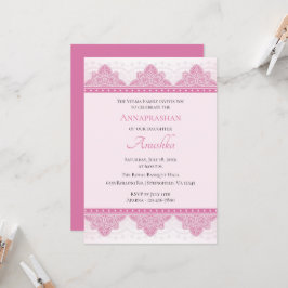 Convites Pink Paisley Annaprashan | Primeira Cerimônia de A