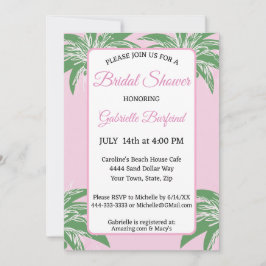 Convites Pink Palm Bridal Shower Invitation | Tropical Palm