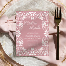 Pink Papel Picado Chá de fraldas mexicano