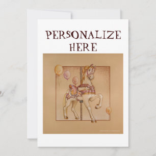 CONVITES PINK PASSION PONY CAROUSEL