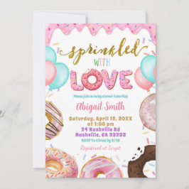 Convites Pink Pastel Donuts Baby Sprinkle Invitation