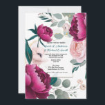 Convites Pink Peony Eucalyptus Garden Floral Glam Wedding<br><div class="desc">Customize for your event</div>