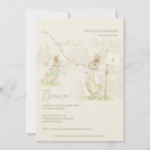 Convites Pink Peter the Rabbit Alguns Chás de fraldas de Gê