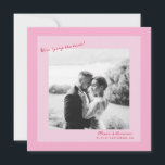 Convites Pink Photo Wedding Save the Date<br><div class="desc">Pink wedding Save the Date card designed for a romantic spring or summer wedding. This playful photo announcement blends modern minimalist aesthetics with soft feminine color tones, perfect for the joyful, style-loving bride planning a chic garden celebration. Pair it with blush envelopes, calligraphy addressing, and floral wedding invitations for a...</div>