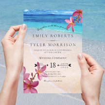 Pink Plumeria Beach Destination Wedding ©