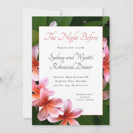Convites Pink Plumeria Wedding Rehearsal Dinner